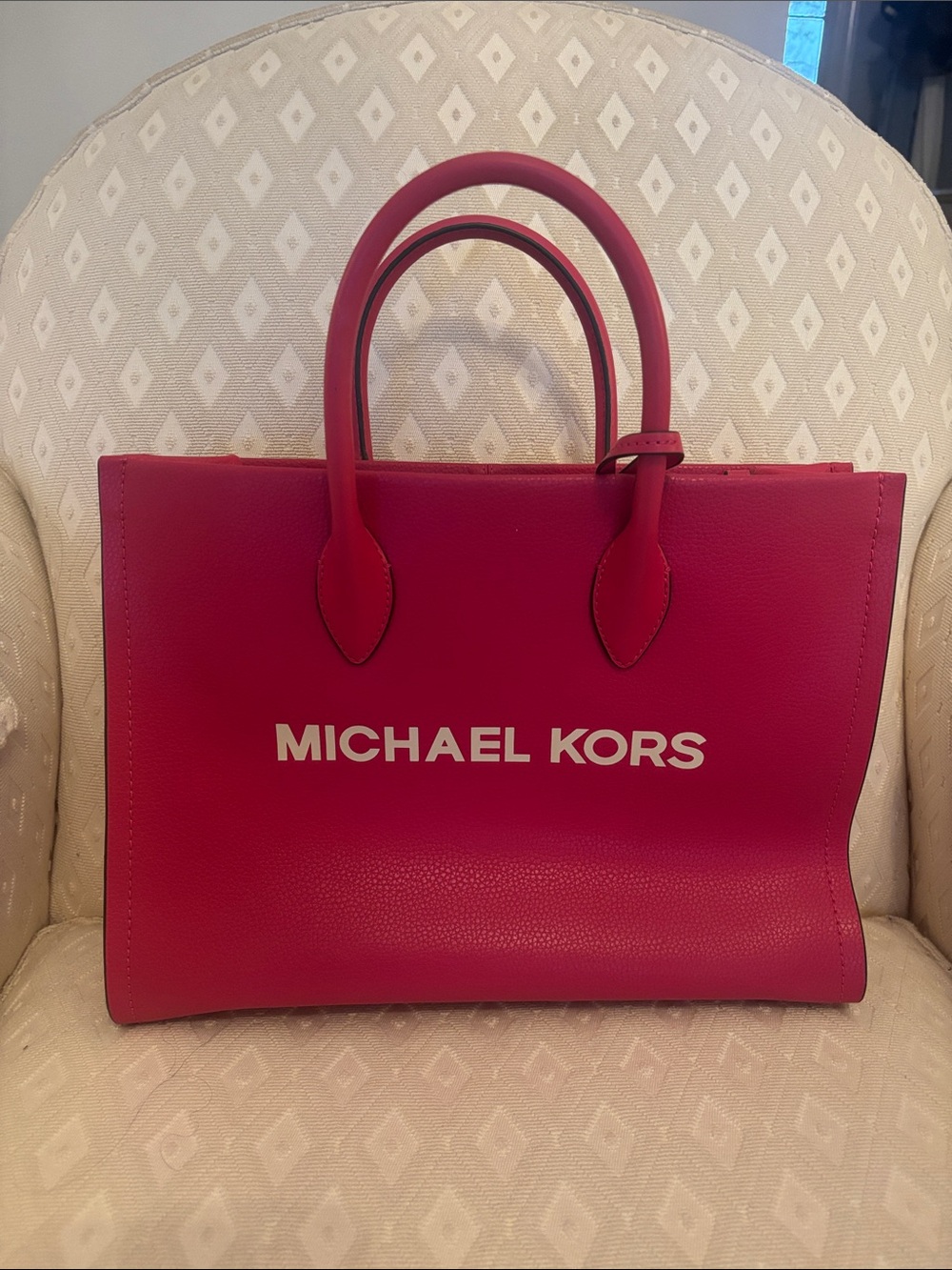 Michael Kors Hot Pink Leather Logo Tote